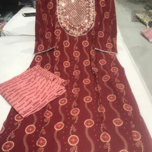 Capsule printed kurti pant set with embroidered work – VC1211115800