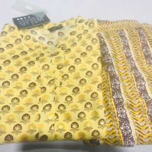 Cotton printed kurti pant set with foil work – VC1212135800