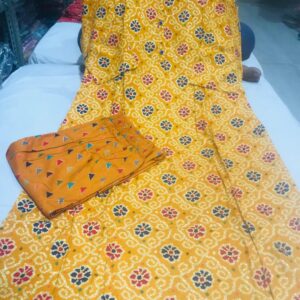 Rayon printed kurti pant set in red bandhej style – VC1299136900