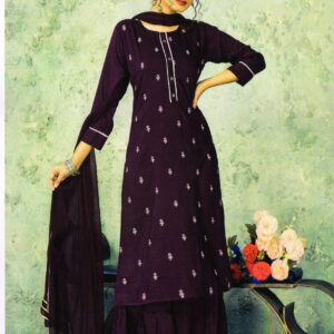 Vaachi solid coloured sharara set with embroidery work – VC13272501200
