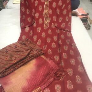 capsule printed kurti pant dupatta set with chiffon dupatta – VC1411082900