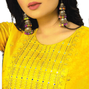 Chanderi kurti pant dupatta set with embriodery work – VC14211141100