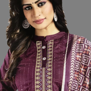 chanderi printed kurti pant dupatta set with sequence work – VC14262461500