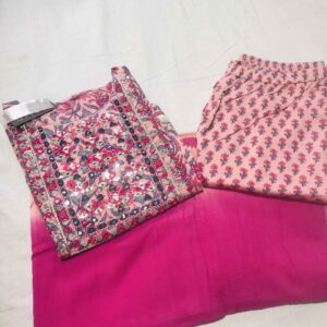 Cotton printed kurti pant dupatta set - VC14991071400