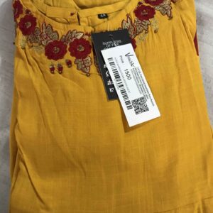Anarkali kurti in rayon slub fabric with heavy embroidery work – VC17150351500