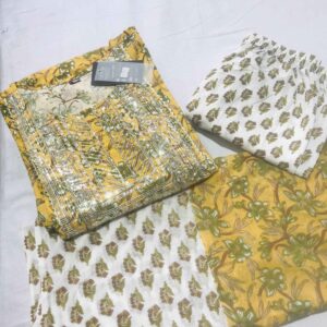 Cotton printed straight kurti pant dupatta set – VC18111461200