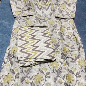 Vaachi printed Anarkali kurti pant dupatta set – VC18111481300
