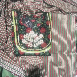 Sanganeri printed kurti pant dupatta set in cotton fabric with embroidery work – VC18191451200