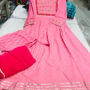 Rayon Kurti pant dupatta set