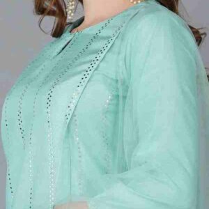 raw silk printed kurti pant with dupatta set stone attached on kurti – VC14253921000