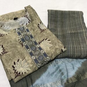 musleen kurti pant dupatta set