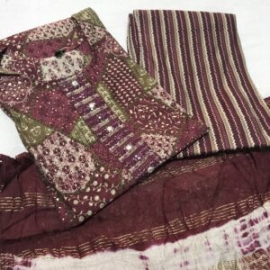 musleen kurti pant dupatta set