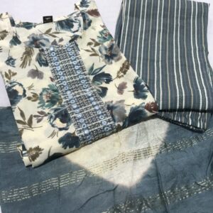 musleen kurti pant dupatta set